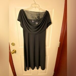 Connected Apparel Women’s Beaded and Sequined Black Dress Sz 12